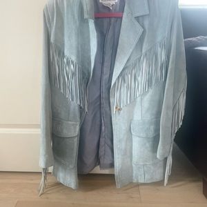 Light blue suede western jacket Medium